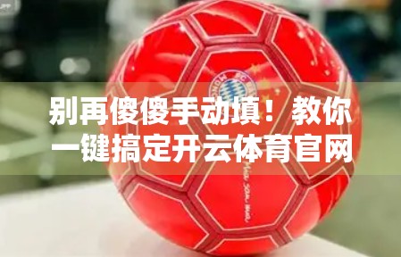 别再傻傻手动填！教你一键搞定开云体育官网登录入口网页版参数设置，效率翻倍！