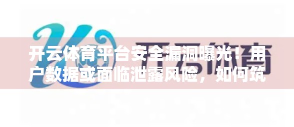 开云体育平台安全漏洞曝光！用户数据或面临泄露风险，如何筑牢数字防线？